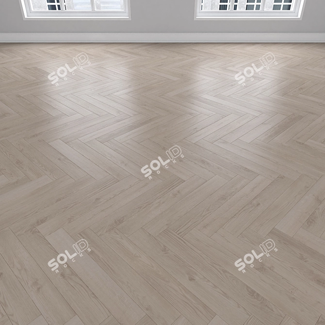 Oak Parquet Flooring Set 3D model image 3