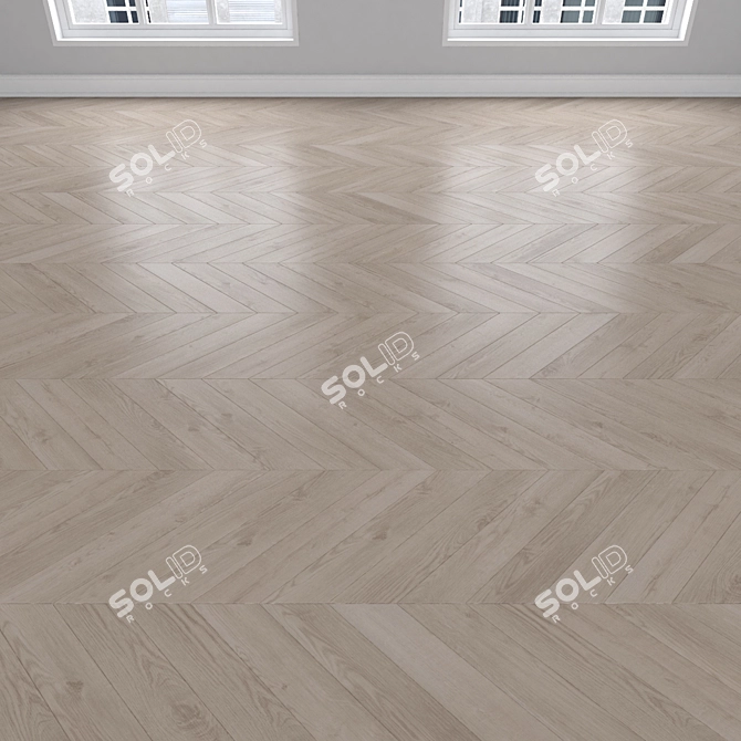 Oak Parquet Flooring Set 3D model image 4