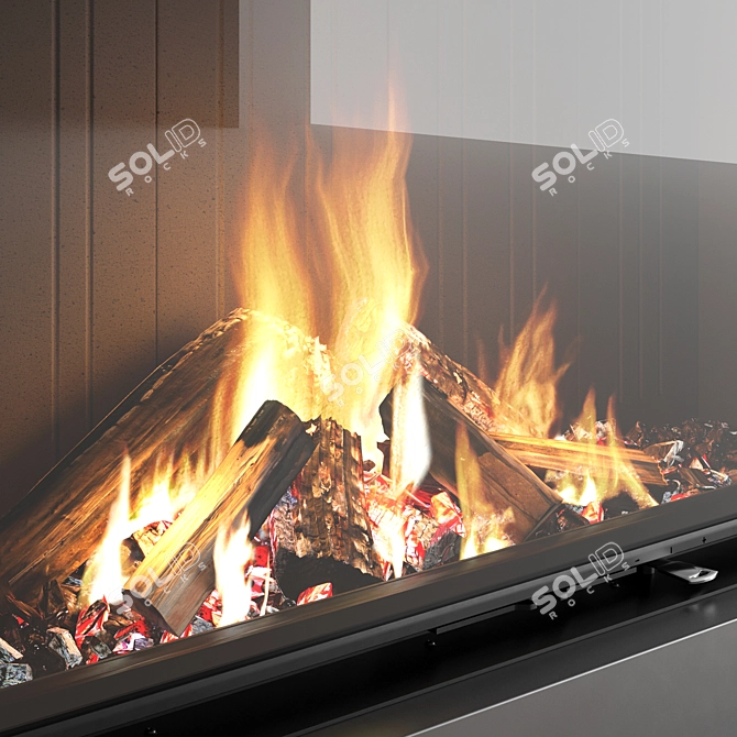 Impression 2G Fireplace Wall Set 3D model image 5