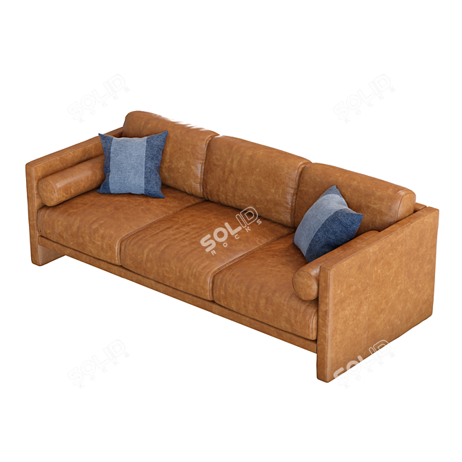 Aviator Leather Sofa 3D Model 3D model image 4