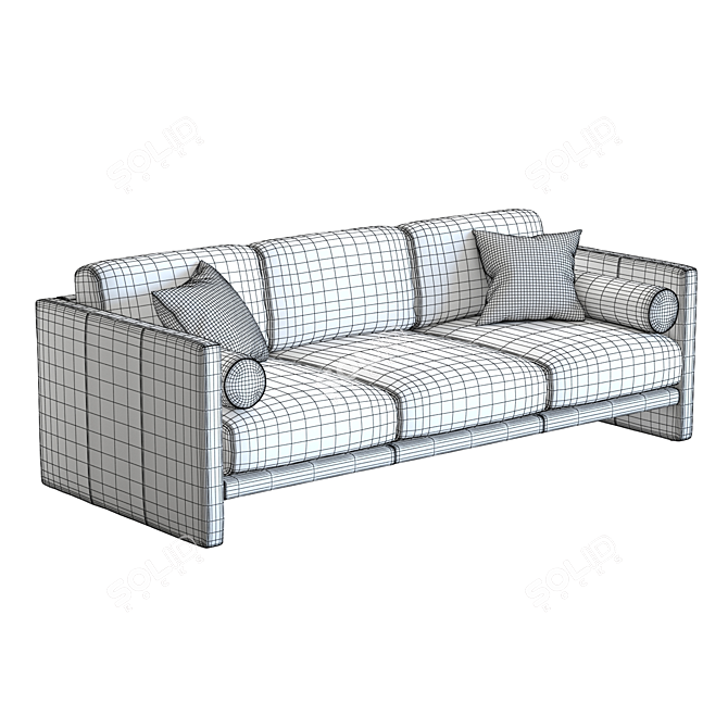 Aviator Leather Sofa 3D Model 3D model image 6