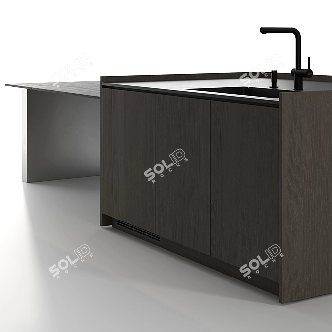 Modern Kitchen Island Set 45 3D model image 5