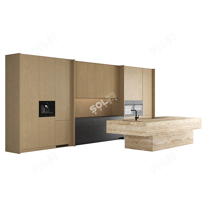 Modern Kitchen Island Set 47 3D model image 3