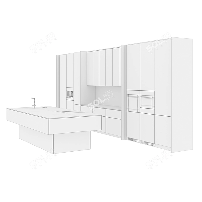 Modern Kitchen Island Set 47 3D model image 7