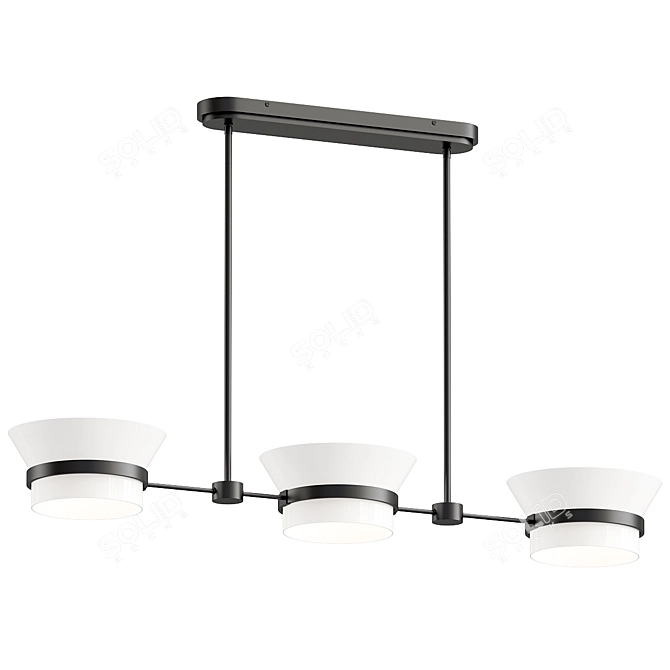 Elegant LED Island Light Fixture 3D model image 1