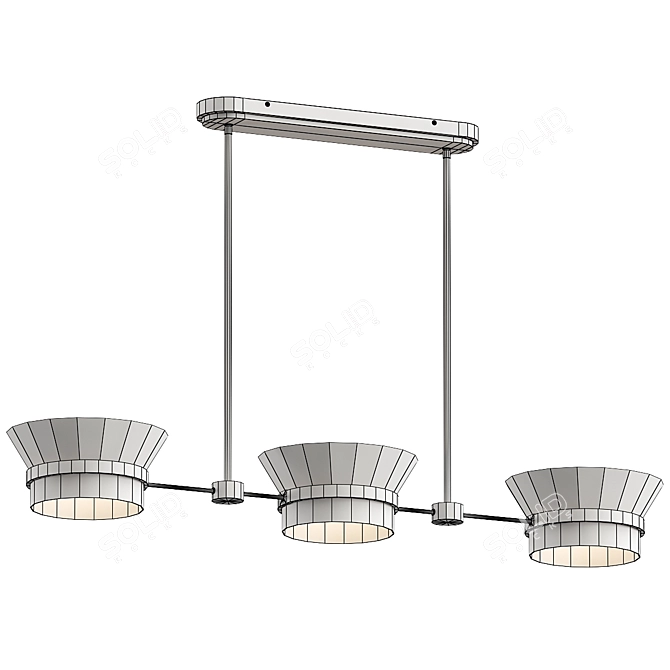 Elegant LED Island Light Fixture 3D model image 3