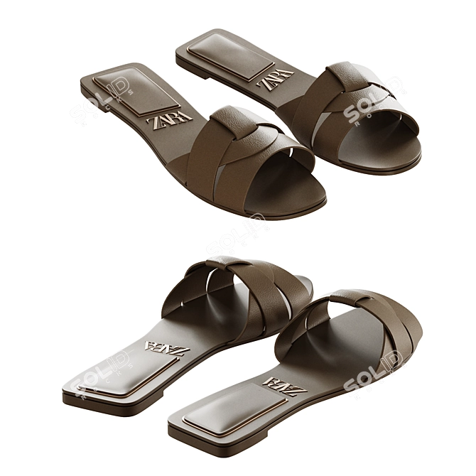 Flat Sole Sandals by Zara Home2 3D model image 1