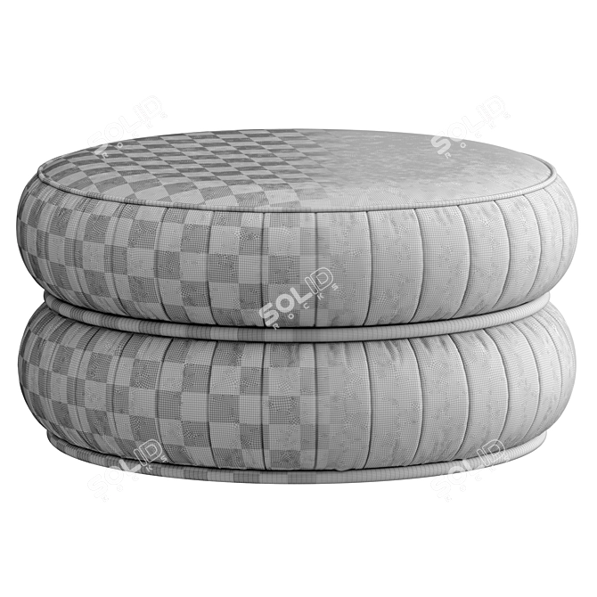 Two-Tone Fabric & Metal Pouf 3D model image 5