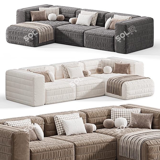 Gervasoni Samet A Modular Sofa 3D model image 3