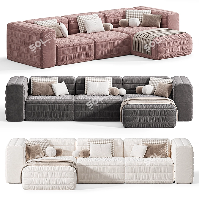 Gervasoni Samet A Modular Sofa 3D model image 4