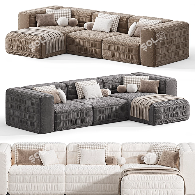 Gervasoni Samet A Modular Sofa 3D model image 5