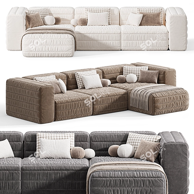 Gervasoni Samet A Modular Sofa 3D model image 6