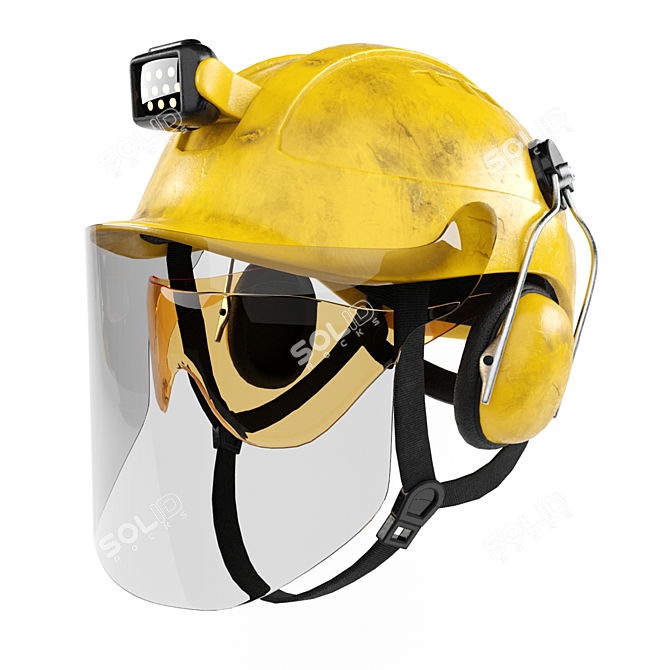 Advanced Safety Helmet OBJ Vray 3D model image 1