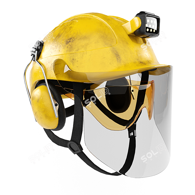 Advanced Safety Helmet OBJ Vray 3D model image 2