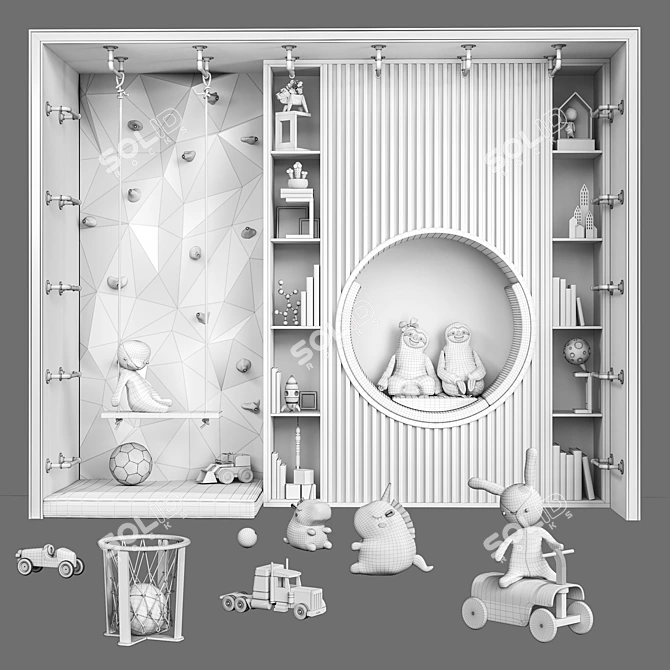 Kids Room Toy & Decor Kit 3D model image 5