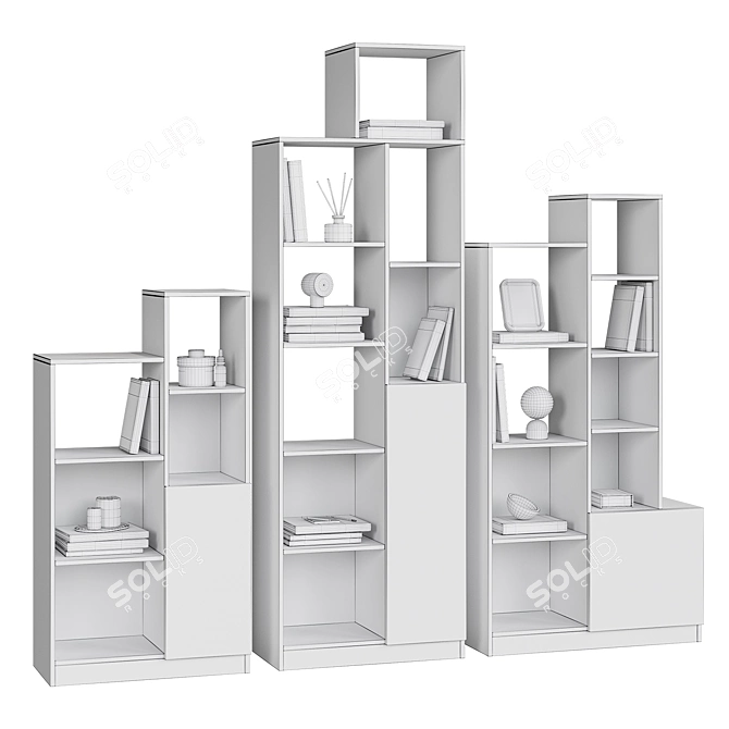 Modern Gene Lattice Bookcase 3D model image 4