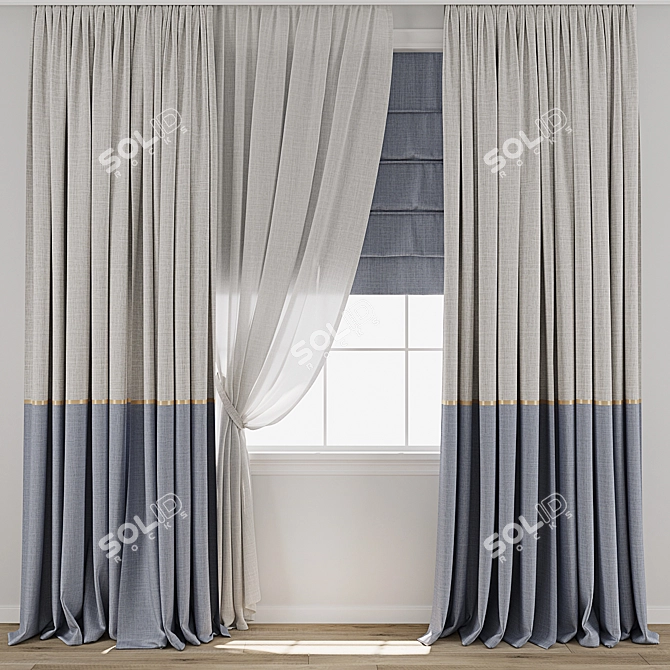 3D Curtain Model 899 3D model image 1