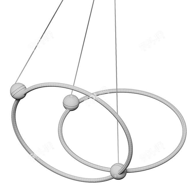 Futuristic Orbital Ring Chandelier 3D model image 4