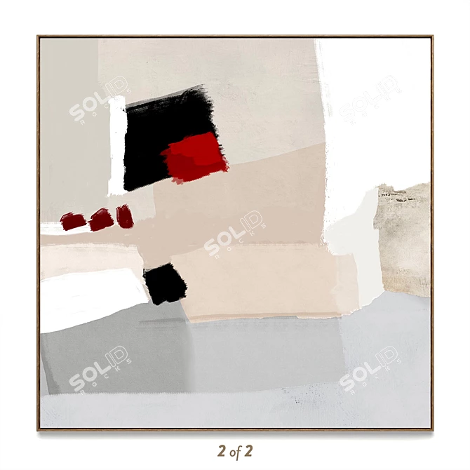 Square Plaster Photo Frames Set 3D model image 2