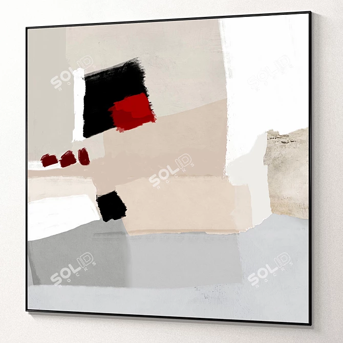 Square Plaster Photo Frames Set 3D model image 6