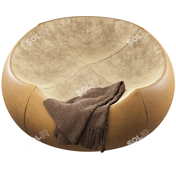 Luxurious Panis Large Pouf 3D model image 2