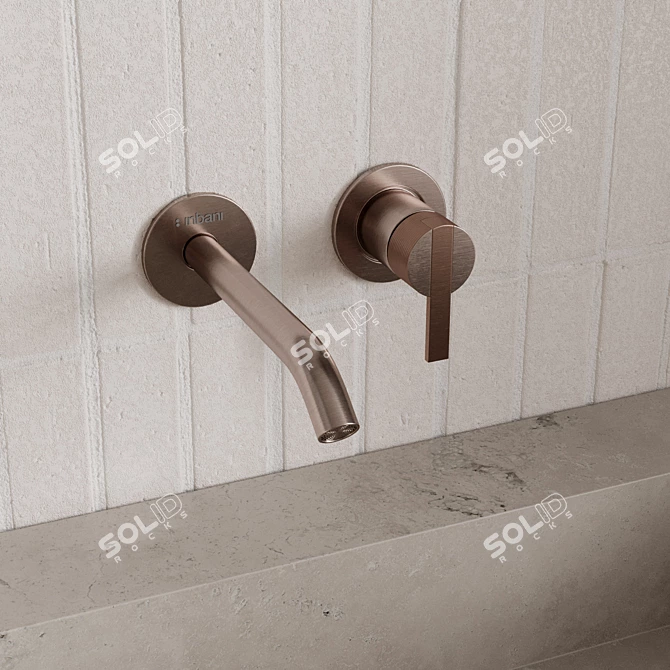 Minimalist Bathroom Set with Mirror 3D model image 5