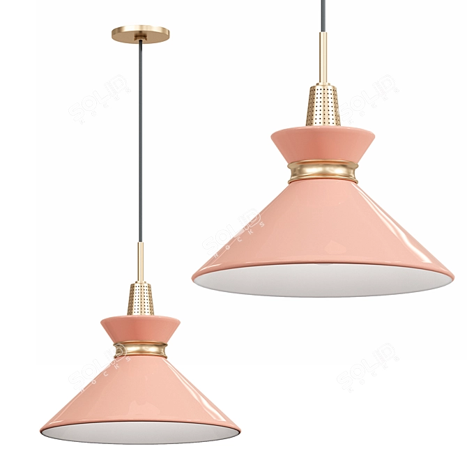Modern Aged Brass Pendant Light 3D model image 1