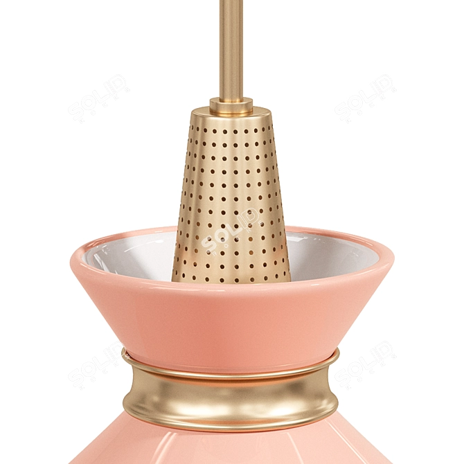 Modern Aged Brass Pendant Light 3D model image 3