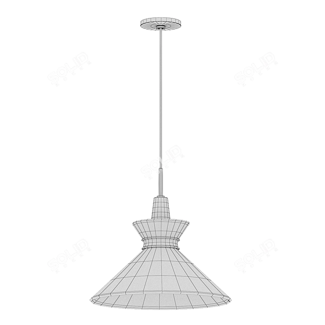 Modern Aged Brass Pendant Light 3D model image 4