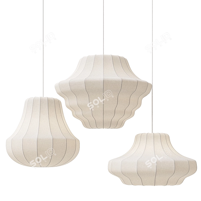 Sleek Modern Pendant Lamp 3D model image 1