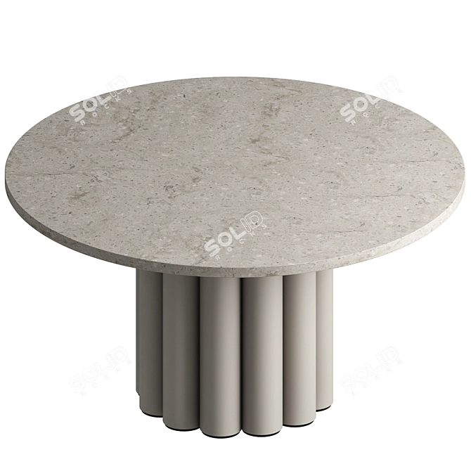 Elegant Round Dining Table AMBON 3D model image 2