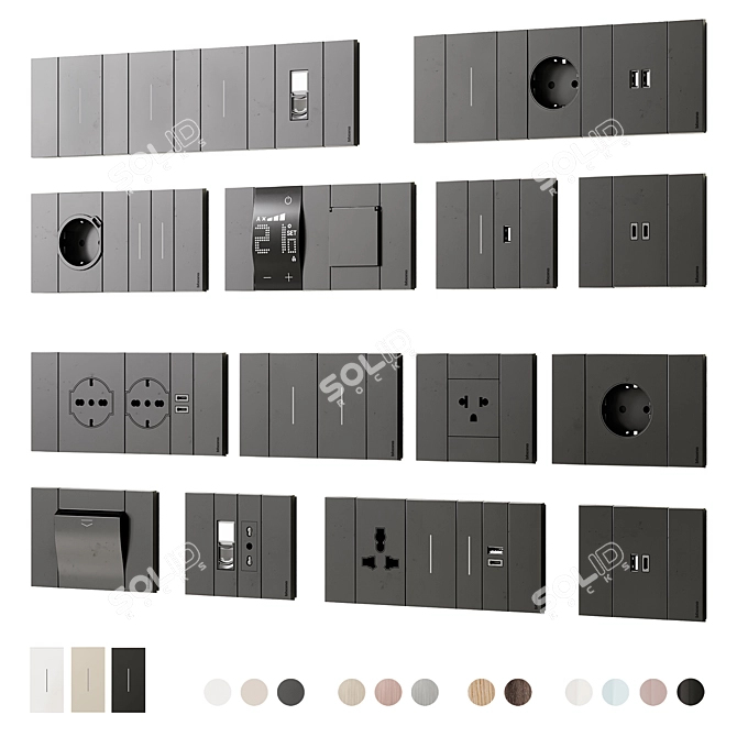 Bticino Living Now Electrical Switches 3D model image 1