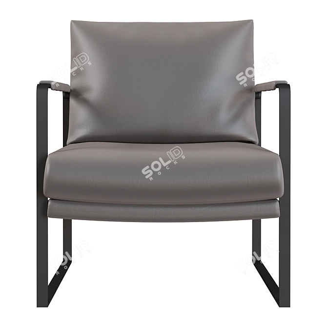 Nappa Premium Grey Lounge Chair 3D model image 2