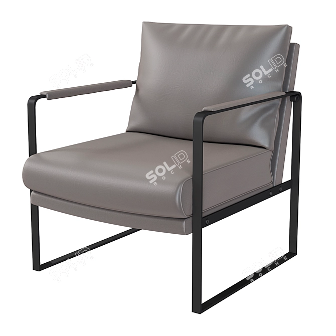 Nappa Premium Grey Lounge Chair 3D model image 3