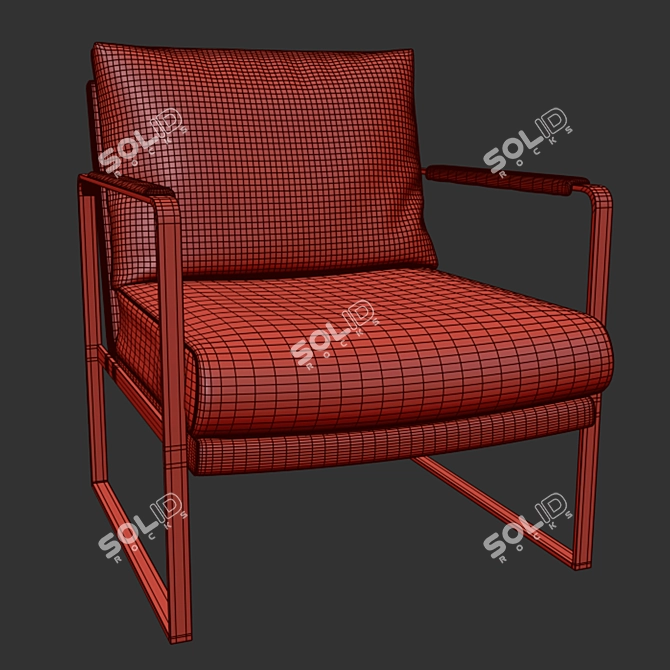 Nappa Premium Grey Lounge Chair 3D model image 4