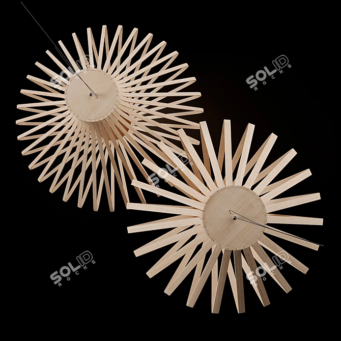 Modern Spiraling Pendant Light 3D model image 3