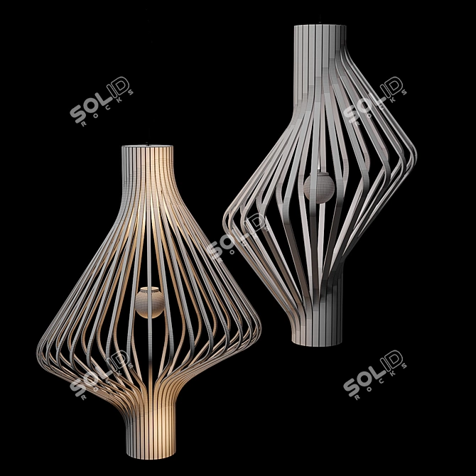 Modern Spiraling Pendant Light 3D model image 4