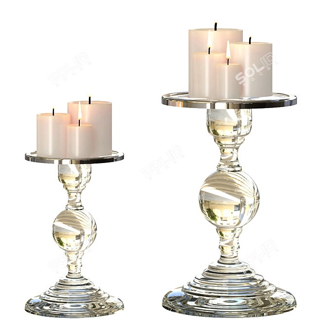 Elegant Providence Candle Holder Set 3D model image 1