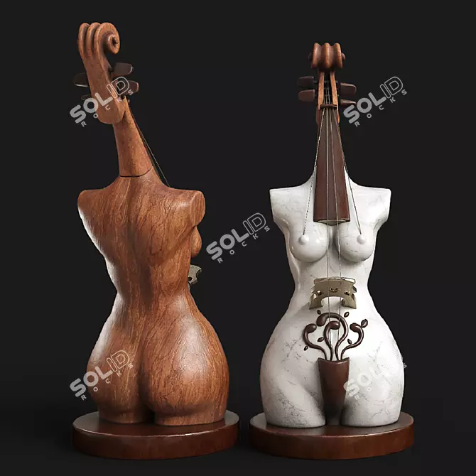 Musical Goddess Sculpture 3D model image 2