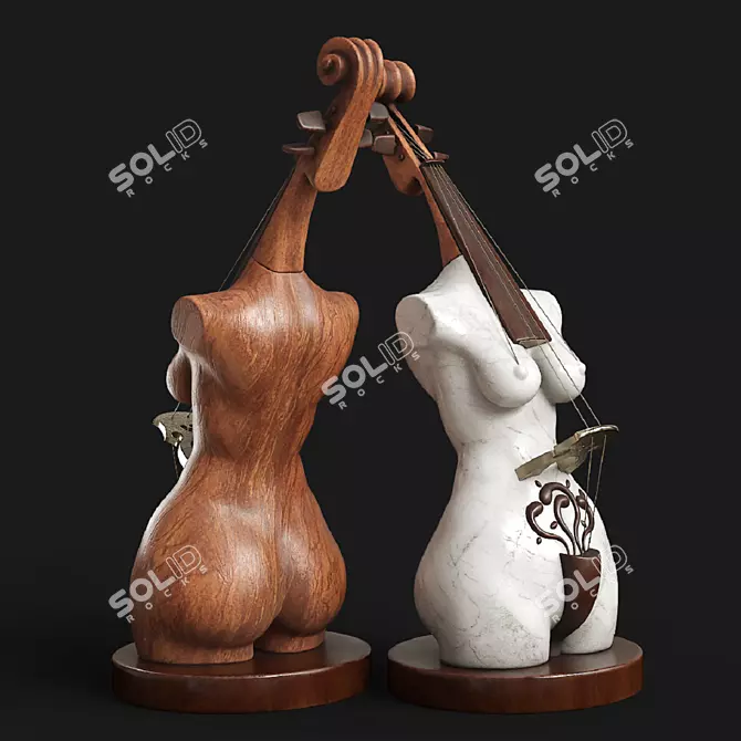 Musical Goddess Sculpture 3D model image 4