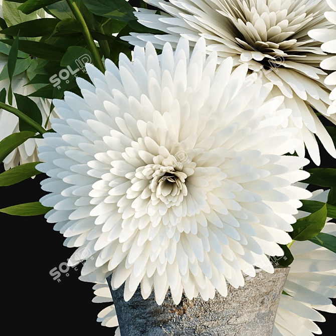 Vibrant Floral Arrangement 3D Model 3D model image 5