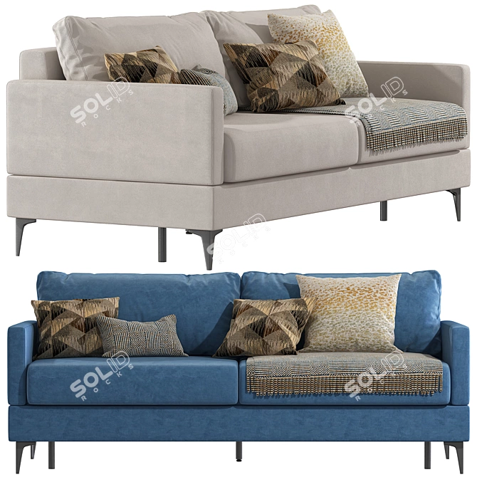 Modern Scandinavian Style Sofa Bed 3D model image 1