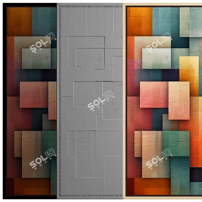 3D Wall Art Decor Model 3D model image 3