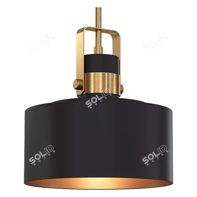 Courtney Soft Gold Black Pendant 3D model image 1