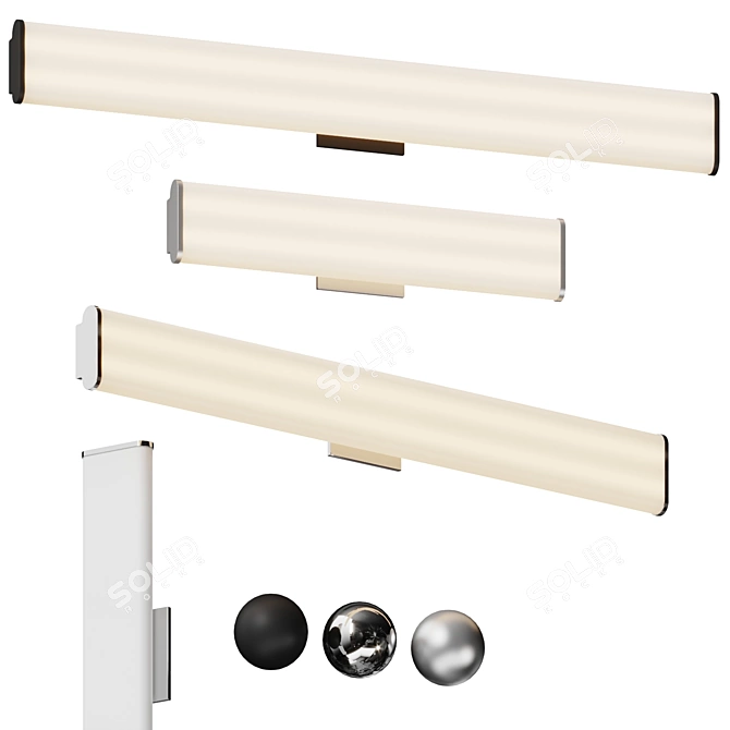  Sleek LED Linear Light Fixture 3D model image 1