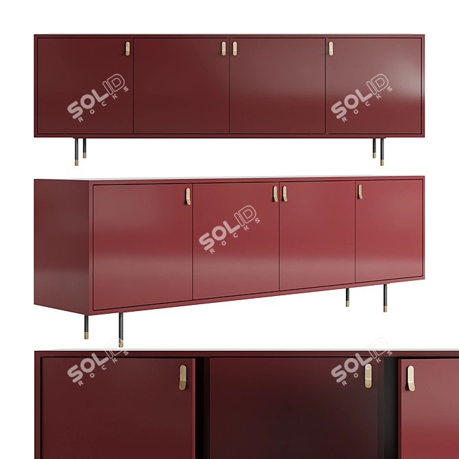 Cosmic Elegance 4 Door Cabinet 3D model image 1