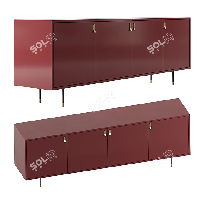 Cosmic Elegance 4 Door Cabinet 3D model image 2