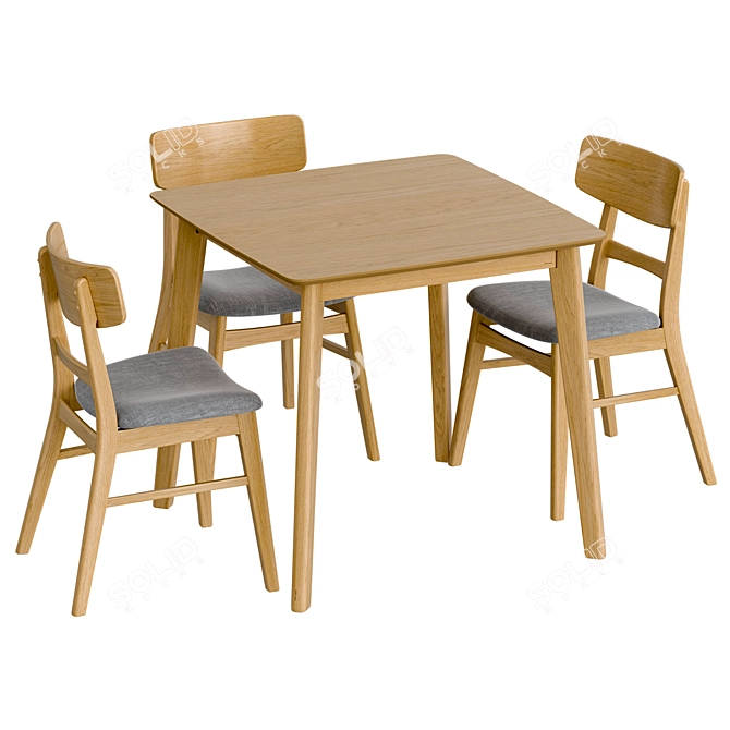 Honey Oak Dining Set, CoronaRender 3D model image 5