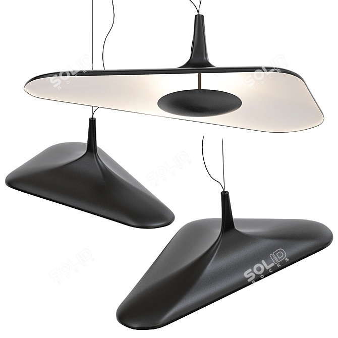 Sleek LED Pendant Lamp 3D model image 3