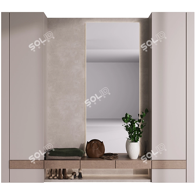 Modern Entryway Composition Set 3D model image 1